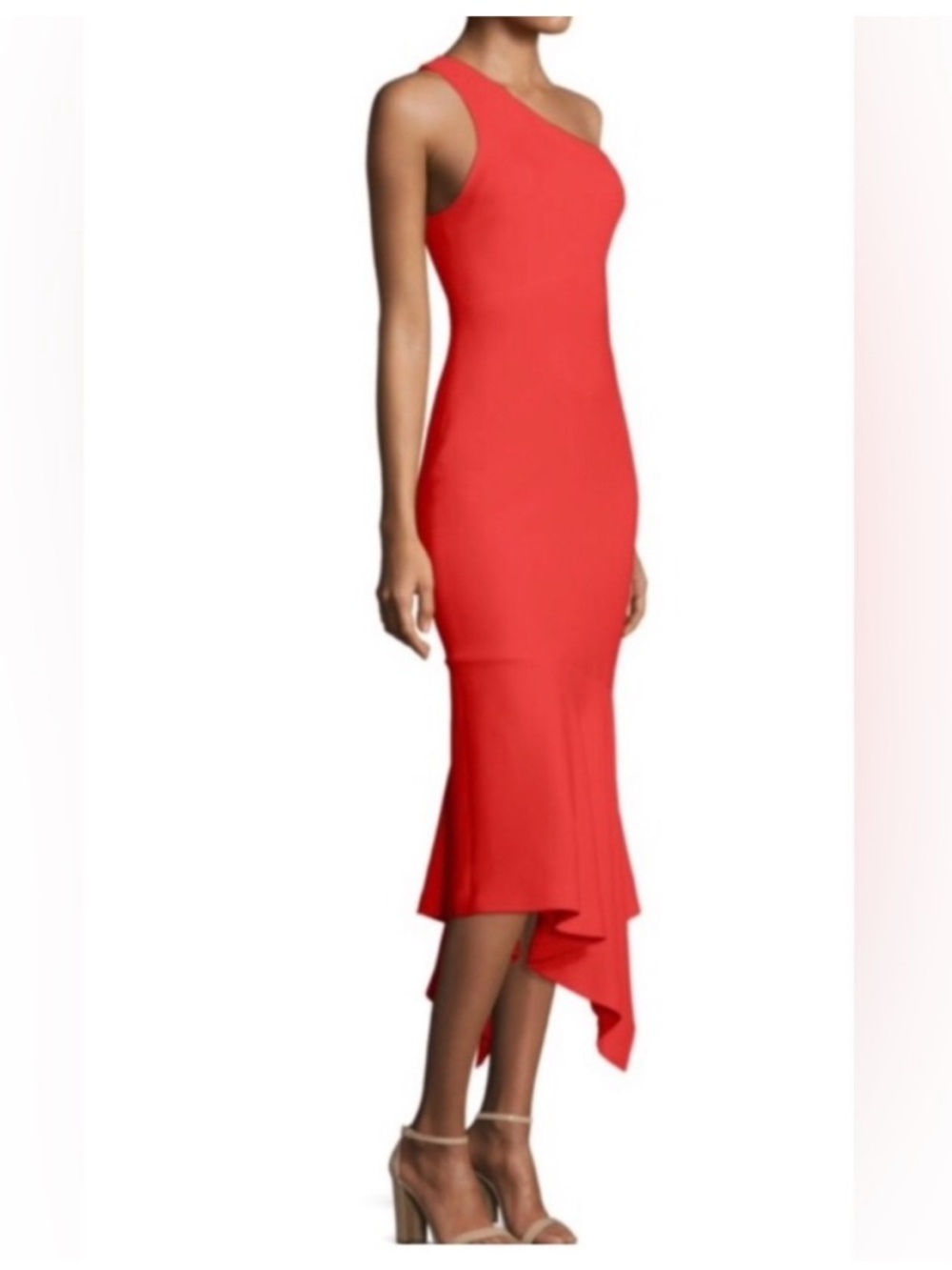 cinq a sept orange One-Shoulder Asymmetrical Dress